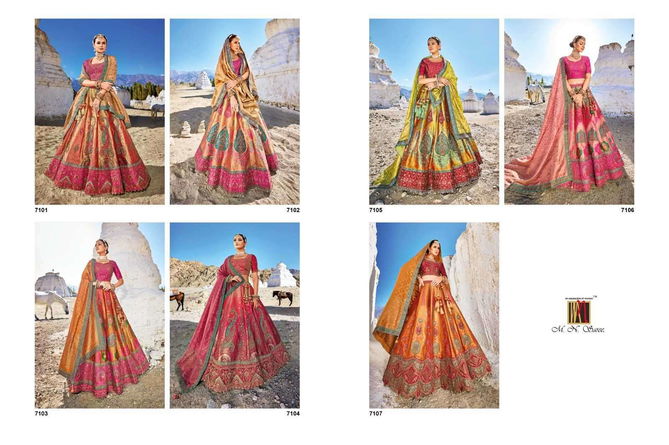 M.N.7100 Series Banarasi Silk Jacquaed (Kali) Lehenga Choli Wholesale Suppliers In Mumbai